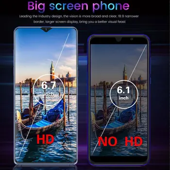 M60 + 6.7 Vand Drop Tv 2 + 16GB Sandt Fingeraftryk Mobiltelefon Facial Anerkendelse 4800mAh Batteri Android 10.0 Smart Phone