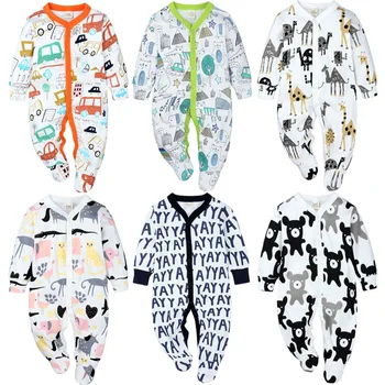 Nyfødte baby piger rompers sød buksedragt forår og efterår drenge modetøj bomuld dyr pyjamas baby spædbørn