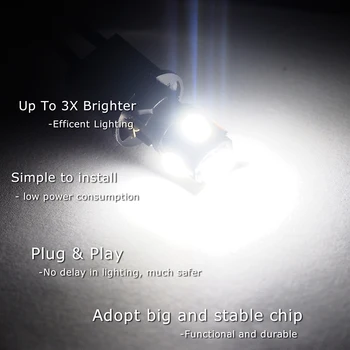 10x W5W LED T10 LED Interiør Bil Lys For Subaru Impreza Jeep Compass Isuzu DMAX Acura Jaguar XF-XE Dodge lysdioder for auto 12V