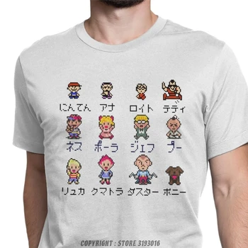 Mænd er T-Shirts Mor Jordbundne Hovedperson Bomuld t-Shirts RPG Ness Lucas Giygas Video Spil Herre Udvidet Tshirt Overiszed