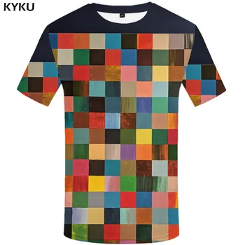 KYKU Pladsen T-shirt Mænd Geometriske Tshirt Trykt Rusland Shirt Print Tegnefilm Sjove T-shirts Farverige Animationsfilm Tøj, Herre Tøj
