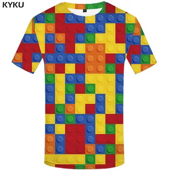 KYKU Pladsen T-shirt Mænd Geometriske Tshirt Trykt Rusland Shirt Print Tegnefilm Sjove T-shirts Farverige Animationsfilm Tøj, Herre Tøj