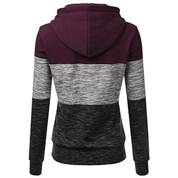 Leosoxs 2020 Nye Mode Hooded Kvinders Sweatshirts Efterår og Vinter Casual Farve Matchende Patchwork langærmet Dame Sweatshirts