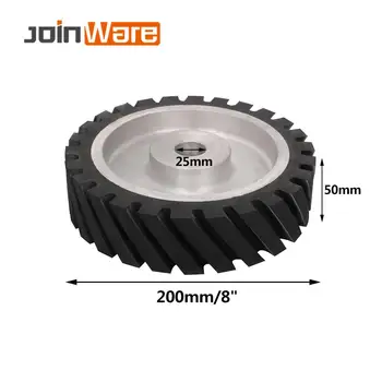 200*50 mm Savtakket båndsliber Kontakt hjul Gummi Hjul til brug som slibebånd 1Pc