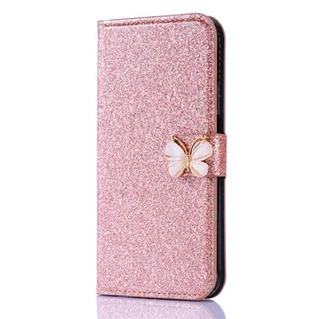 Bling Glitter Bue Magnetisk Læder taske Til iPhone 11 pro max antal XS Antal XR-X Luksus-Book Flip Wallet Cover Til iphone 7 8 6 6s Plus