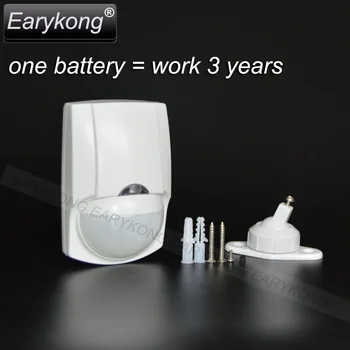 Høj Kvalitet Lav Effekt Trådløs Infrarød Detektor, Motion Sensor, 433MHz wireless, 1 batteri 3 års Standby tid, Earykong