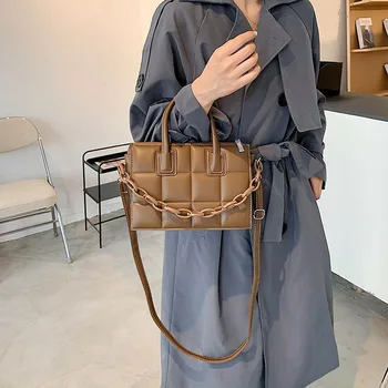Efteråret og vinteren retro chain håndtaske 2020 ny mode af høj kvalitet PU blødt læder kvinders designer skulder messenger taske