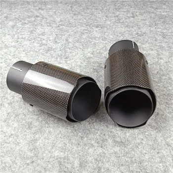 1STK Indløb (63mm) Udløb (89mm) Glossy Black Titanium Carbon Lydpotten rør Til Akrapovic Bil Tuning Tilbehør Lyddæmper