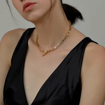 Unisex Fashion Metal Vedhæng Halskæder til Kvinder Korea Star Stil Halskæde Gylden Farve Smykker Part Drop Dingle Gave Engros