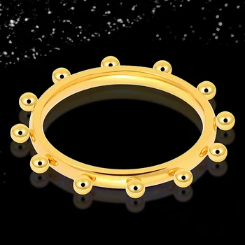 Nye Trendy Mini Bolde Ring Guld Farve Kvindelige Rustfrit Stål Lady Finger Ringe Til Kvinder, Mode Smykker