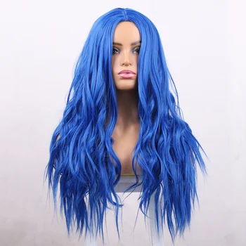 AISI SKØNHED Cosplay Parykker til Halloween Syntetiske Blå/Lilla Parykker Naturlige Midten Ombre Hair Varme Resistent over for Sorte Kvinder