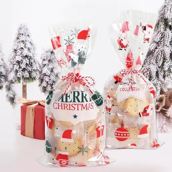 PATIMATE Jul Plast Slik Pose Glædelig Jul Indretning Til Hjemmet Natal julepynt Xmas Gaver Noel godt nytår 2021