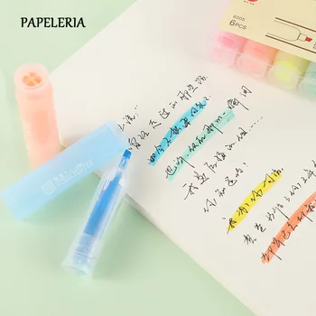 6stk/sæt Søde Candy Farve Highlighter Pen Papirvarer Fluorescerende Kunst Markør Pen til Kontor skoleartikler