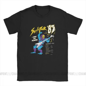 Vintage Skeletour 83 T-Shirts til Mænd Bomuld T-Shirts he-Man og the Masters of the Universe Tees 4XL 5XL Tøj Plus Størrelse