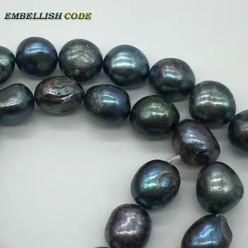 DIY pearl perler på salg peacock mørke blå 11mm dråbeformet Strand (om 39pcs/masse) naturlige ægte ferskvandsperler