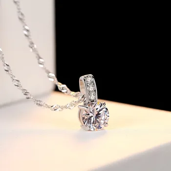 CZCITY Trendy 925 Sterling-Sølv Vedhæng Halskæde til Kvinder Fine Smykker Julegave Engagement Sølv Smykker til Kvinder