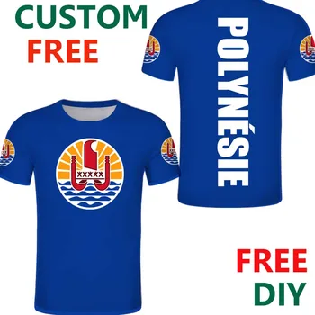 Fransk Polynesien Gratis Brugerdefinerede Flag våbenskjold t-shirt Tahitian Mænd Emblem Shirts DIY hedder Byens Navn-Nummer T-shirt