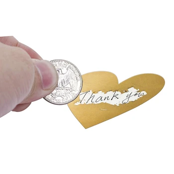 300PCS hjerteformet Ridset Rose Gold Mærkat Mærkat For Valentine Day Party Gave Kærlighed Mærkat 2,5 cm