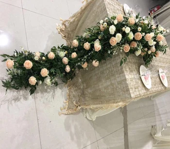 2.5m custom DIY wedding table runner floral backdrop willow peony trailing flower row arrangement supplies artificial flower row