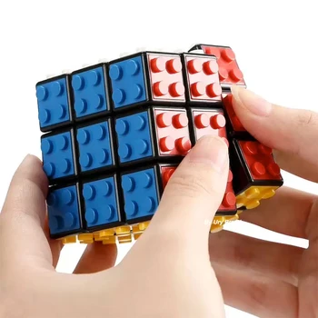 Skaberne Række Blokke Magico Cube Professionel 3x3x3 Klassisk DIY Oplyse Pædagogiske byggesten Legetøj Til Børn Gave