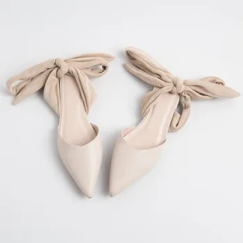 2020 foråret og sommeren nye koreanske version af Baotou pegede flade rem bue kvinders sandaler