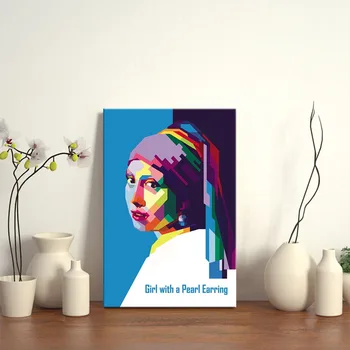 Pige med perleørering Væg Kunst Billedet Lærred, Plakat Børnehave Print Minimalistisk Maleri Indretning Uden Ramme