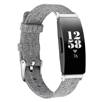 Lærred Wrist Strap Armbånd til Fitbit Inspirere / Inspirere HR Smart Ur Udskiftning Nylon Vævet Stof Urrem Stropper Bands