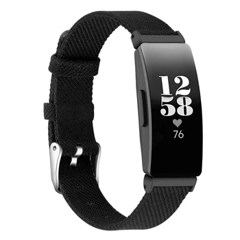 Lærred Wrist Strap Armbånd til Fitbit Inspirere / Inspirere HR Smart Ur Udskiftning Nylon Vævet Stof Urrem Stropper Bands