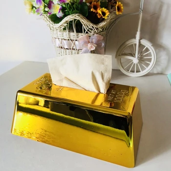 Tissue Box Guld Papir Rack Elegante Royal Rose Gold Bilen Hjem Rektangel Formet Beholder Håndklæde Servietholder