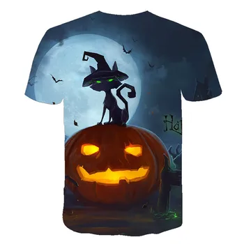 2020 Happy Halloween Dag 3D Kort Ærme Sjove t-shirt Græskar Face T-shirts Print-Mænd/Kvinder Sommer T-Shirts, Toppe, t-stykkerne, s-6xl