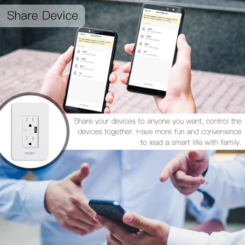 Smart Stikkontakt med USB 2 stik forretninger arbejde med Alexa, Google Hjem, Ingen Hub, der Kræves af Intelligent Liv/Tuya APP-fjernbetjening
