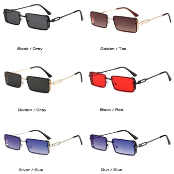 SÅ&EI Pladsen Kvinder Vintage Solbriller Blå Gradient Brillerne Mode Mænd, Lille Rektangel Sol Briller Nuancer UV400