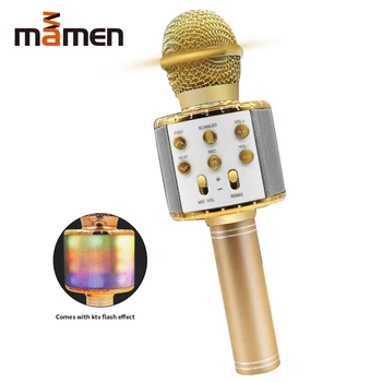 MAMEN Karaoke Mikrofon Trådløs Bluetooth-Mikrofon Med Stemmen Ændre Funktion og 1800 mAh Batteri Til din Smartphone KTV Sang