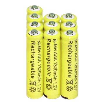 2/4/10/20/24/30stk AAA-batterier Bulk Nikkel-Hydrid Genopladeligt batteri NI-MH 1800mAh 1,2 V Gul