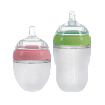 Baby Flaske Nyfødte Bredt Kaliber Anti-luft i maven Silikone Flaske med Håndtag Baby Forsyninger Børn Mælk Fodring Værktøjer