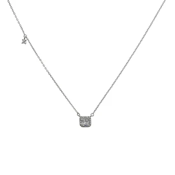 2020 Nye Trendy 925 Sterling Sølv Zircon Halskæde Skinner Pladsen Diamant Choker Halskæde Til Fest Kvindelige Elegante Smykker