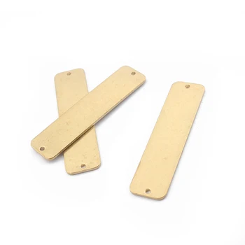 10stk Rå Messing Rektangel Stempling Blank-Tag-Charme-Stik Til DIY Armbånd Halskæde Smykker at Gøre Leverancer