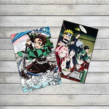 Anime Naruto Demon Slayer Plakat Toy gaveæske Tanjirou Nezuko Zenitsu Inosuke Badge Pin-Postkort Vand Cup Nøglering