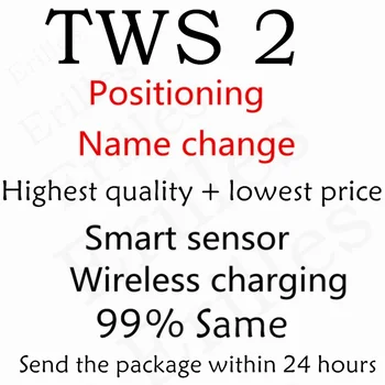 Høj kvalitet NY TWS 2 med Positionering+navneændring Smart Sensor, Trådløs opladning, gratis levering Sende pakker inden for 24 timer