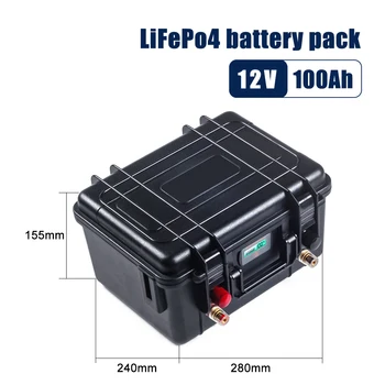 12v100ah, 12v200ah, 24v100ah Lifepo4 deep cycle batteri, pack til RV/skib/solar panel, der er bygget i bms bord, udendørs vandtæt