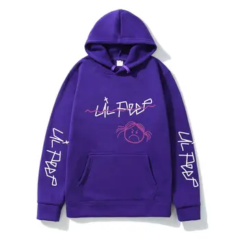 Mænd Hoodie Høj kvalitet, Mænd/kvinder, Lil Peep design brev trykt hætte Sweatshirt trøjer Holde varmen Mand Tendens Street Pullover