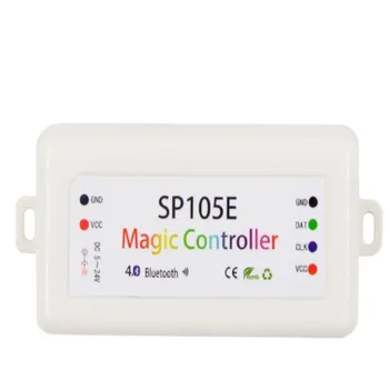 LED SP105E Magic Controller Bluetooth 4.0 DM5-24V 2048 Pixels for WS2811 2812 2801 6803 IC LED Strip Støtte IOS - / Android-APP