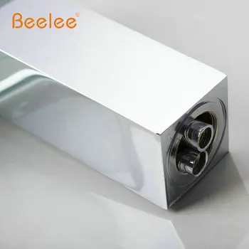 Beelee Power LED Grifo Robinet Torneira Messing Enkelt Håndtag Udbredt Vandfald Badeværelse Vask LED Vandhaner Krom Vandhaner