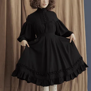 Gothic Vintage Lolita Kjole Kvinder Japansk Stil Palads Prinsesse Kjoler Lanterne Ærme, Sød Part Kjole Sød Cosplay Kostume
