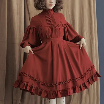 Gothic Vintage Lolita Kjole Kvinder Japansk Stil Palads Prinsesse Kjoler Lanterne Ærme, Sød Part Kjole Sød Cosplay Kostume