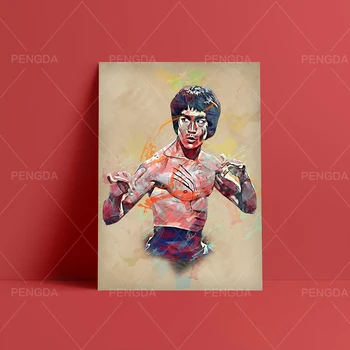 Modulære Kung Fu Kid Billeder Lærred Væg Kunst Bruce Lee Malerier Nunchakus Trykt Plakat Stue Hjem Dekoration Uden Ramme