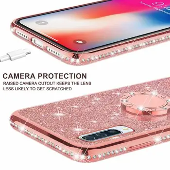 Glitter Tilfældet for Samsung Galaxy S10 S20 Plus Note 10 Pro Soft Cover Bling Ring Til Samsung A51 A71 A10, A20 A30 A40 A50 A70