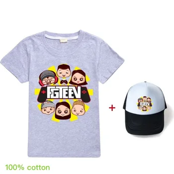 Drenge Tegnefilm FGTEEN t-shirt sort Sommer Piger Streetwear fgteev familien spil til Børn Hip hop Børn Tøj, Baby Sjove Tshirt