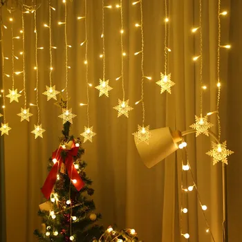 Snefnug, String Lys Merry Christmas Tree dekoration til Hjemmet Gardin Garland julepynt 2020 Jul Xmas Gaver Noel