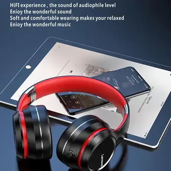 Lenovo Bluetooth-5.0 Wireless Over Øret Headsettet Dyb Bas Hi-Fi Stereo Lyd med gummi, der er Behagelig at Bære hovedtelefoner